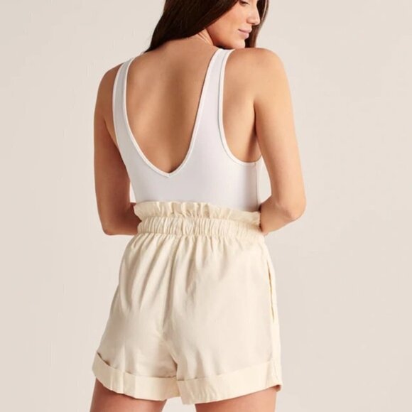 Abercrombie Twill Paperbag High Waisted Shorts - Picture 5 of 7